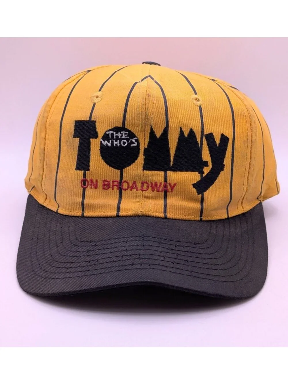 Vintage 90s The Who’s Tommy On Broadway Snapback Hat Pinstripe Rock Music Retro